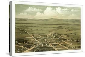 Bird's Eye View of Jacksonville and the Rogue River Valley, Oregon, Circa 1883, USA, America-null-Stretched Canvas