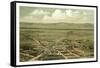 Bird's Eye View of Jacksonville and the Rogue River Valley, Oregon, Circa 1883, USA, America-null-Framed Stretched Canvas