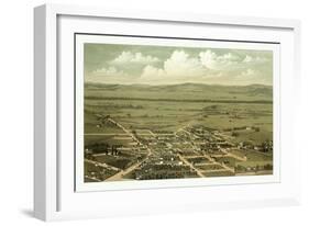 Bird's Eye View of Jacksonville and the Rogue River Valley, Oregon, Circa 1883, USA, America-null-Framed Giclee Print