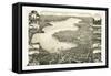 Bird's Eye View of Lake Geneva, Walworth Co., Wis. 1882, USA, America-null-Framed Stretched Canvas