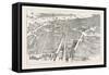 Bird's Eye View of Liverpool, 1885-null-Framed Stretched Canvas