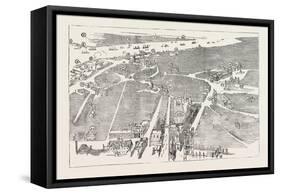 Bird's Eye View of Liverpool, 1885-null-Framed Stretched Canvas