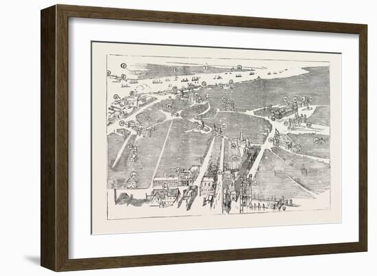 Bird's Eye View of Liverpool, 1885-null-Framed Giclee Print