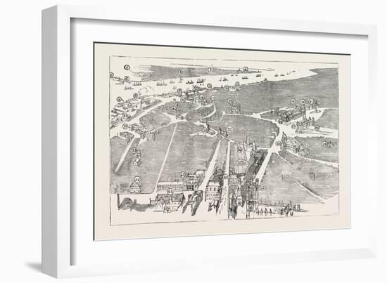 Bird's Eye View of Liverpool, 1885-null-Framed Giclee Print