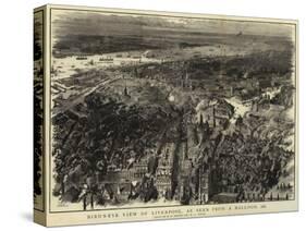 Bird'S-Eye View of Liverpool, as Seen from a Balloon, 1885-Henry William Brewer-Stretched Canvas