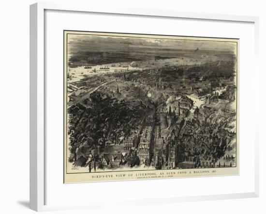 Bird'S-Eye View of Liverpool, as Seen from a Balloon, 1885-Henry William Brewer-Framed Giclee Print