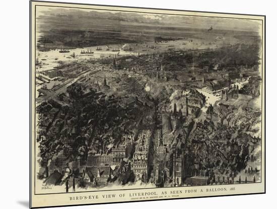 Bird'S-Eye View of Liverpool, as Seen from a Balloon, 1885-Henry William Brewer-Mounted Giclee Print