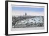 Bird's-Eye View of London from Somerset Gardens, in the City of Westminster, 1760-null-Framed Giclee Print