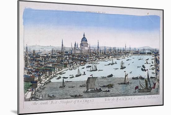 Bird's-Eye View of London from Somerset Gardens, in the City of Westminster, 1760-null-Mounted Giclee Print