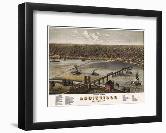 Bird’s Eye View of Louisville, Kentucky, 1876-A^ Ruger-Framed Art Print
