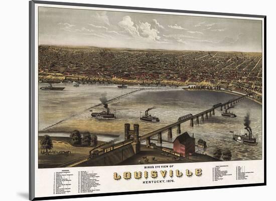 Bird’s Eye View of Louisville, Kentucky, 1876-A^ Ruger-Mounted Art Print