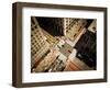 Bird's Eye View of Manhattan, Looking down at People and Yellow Taxi Cabs Going down 5Th Avenue. To-Heather Shimmin-Framed Photographic Print