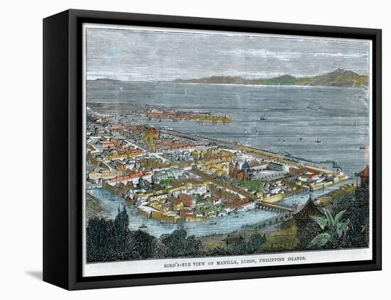 Bird's Eye View of Manilla, Luzon, Philippine Islands, C1880-null-Framed Stretched Canvas