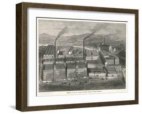 Bird's-Eye View of Messrs J and J Clark's Anchor Thread Works-null-Framed Art Print