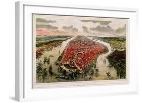 Bird'S-Eye View of New York and Environs-John Bachman-Framed Giclee Print