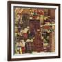 "Bird's-Eye View of New York City," August 17, 1946-John Falter-Framed Giclee Print