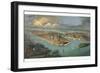 Bird's Eye View of New York City with the Hudson River and the New Jersey Waterfront on the Left-null-Framed Giclee Print