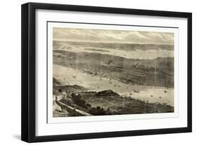 Bird's Eye View of New York City-null-Framed Giclee Print