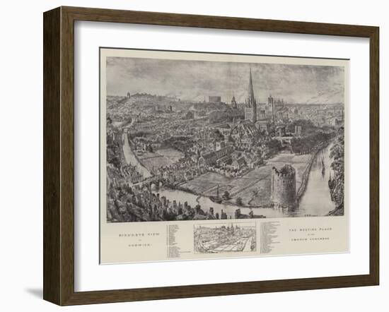 Bird'S-Eye View of Norwich, the Meeting Place of the Church Congress-Henry William Brewer-Framed Giclee Print