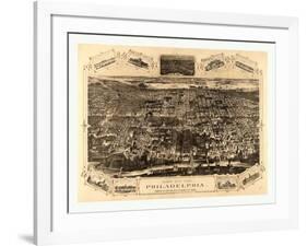 Bird's Eye View of Philadelphia Between the Schuykill River-null-Framed Giclee Print