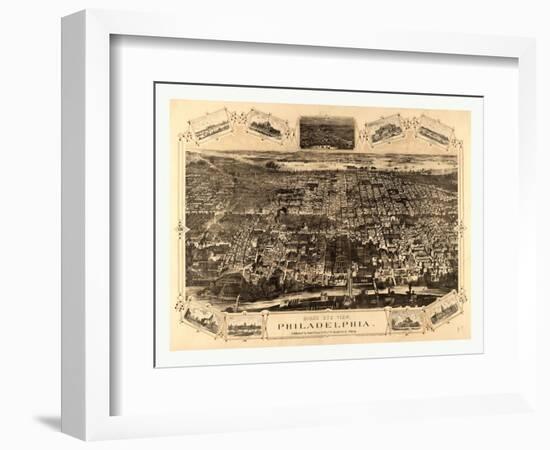 Bird's Eye View of Philadelphia Between the Schuykill River-null-Framed Giclee Print