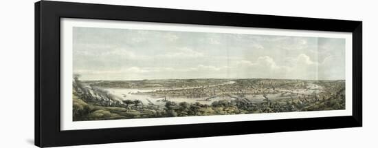 Bird's Eye View of Pittsburgh at the Confluence of the Monongahela-null-Framed Giclee Print