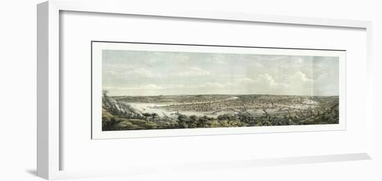 Bird's Eye View of Pittsburgh at the Confluence of the Monongahela-null-Framed Giclee Print