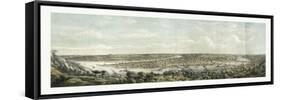 Bird's Eye View of Pittsburgh at the Confluence of the Monongahela-null-Framed Stretched Canvas