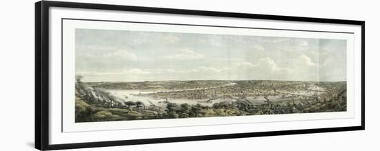 Bird's Eye View of Pittsburgh at the Confluence of the Monongahela-null-Framed Giclee Print