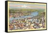 Bird's Eye View of Portland, Oregon-null-Framed Stretched Canvas