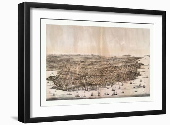 Bird'S-Eye View of San Francisco, California from Above the Bay Looking West, USA, America-Robert Swain Gifford-Framed Giclee Print