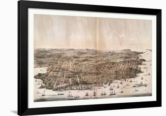 Bird'S-Eye View of San Francisco, California from Above the Bay Looking West, USA, America-Robert Swain Gifford-Framed Giclee Print