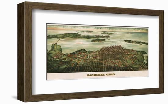 Bird’s Eye View of Sandusky, Ohio, 1898-Alvord Peters Co^-Framed Art Print