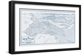 Bird’s Eye View of Seattle, Washington, 1925-Edward C^ Poland-Framed Giclee Print