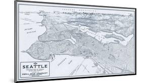 Bird’s Eye View of Seattle, Washington, 1925-Edward C^ Poland-Mounted Art Print