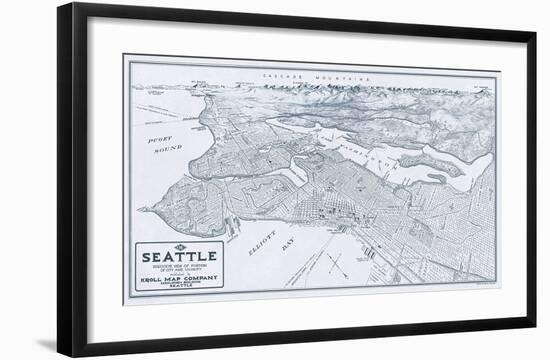 Bird’s Eye View of Seattle, Washington, 1925-Edward C^ Poland-Framed Art Print