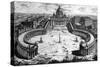 Bird's-Eye View of St. Peter's Basilica and Piazza, Form the 'Views of Rome' Series, C.1760-Giovanni Battista Piranesi-Stretched Canvas