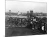 Bird's Eye View of the Brooklyn Bridge-null-Mounted Photographic Print