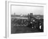 Bird's Eye View of the Brooklyn Bridge-null-Framed Photographic Print