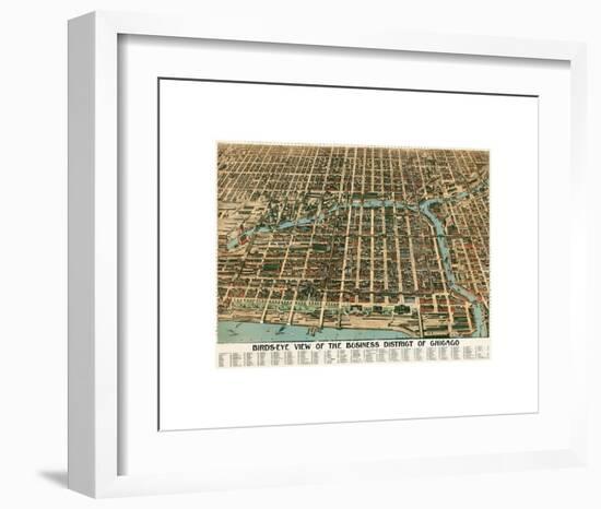 Bird’s Eye View of the Business District of Chicago, 1898-Poole Bros^-Framed Giclee Print