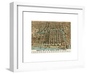 Bird’s Eye View of the Business District of Chicago, 1898-Poole Bros^-Framed Giclee Print