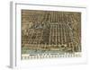 Bird’s Eye View of the Business District of Chicago, 1898-Poole Bros^-Framed Art Print