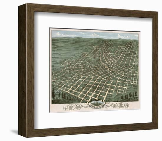 Bird’s Eye View of the City of Atlanta, Georgia, 1871-A^ Ruger-Framed Art Print