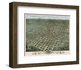 Bird’s Eye View of the City of Atlanta, Georgia, 1871-A^ Ruger-Framed Art Print