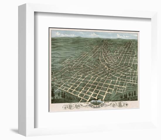 Bird’s Eye View of the City of Atlanta, Georgia, 1871-A^ Ruger-Framed Art Print