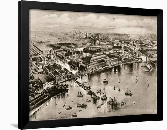 Bird's Eye View of the Columbian Exposition, Chicago, 1893-null-Framed Giclee Print