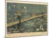 Bird's-Eye View of the Great New York and Brooklyn Bridge and Grand Display of Fireworks, 1883-American School-Mounted Giclee Print