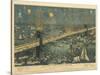 Bird's-Eye View of the Great New York and Brooklyn Bridge and Grand Display of Fireworks, 1883-American School-Stretched Canvas