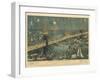 Bird's-Eye View of the Great New York and Brooklyn Bridge and Grand Display of Fireworks, 1883-American School-Framed Giclee Print