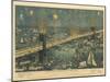 Bird's-Eye View of the Great New York and Brooklyn Bridge and Grand Display of Fireworks, 1883-American School-Mounted Giclee Print